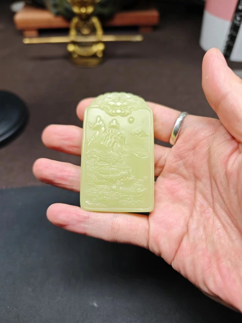 黄口山水牌雕刻精雕00039