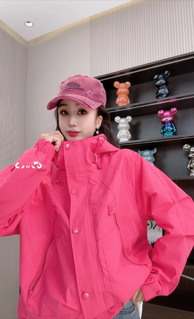 【安妮8819】休闲时尚百搭连帽户外短款外套