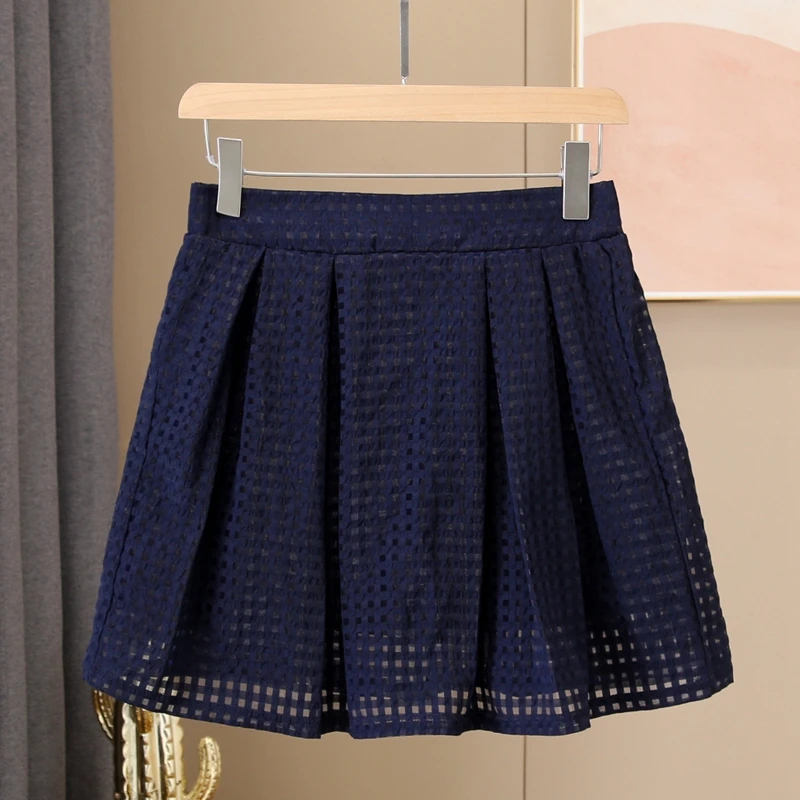显瘦格子裙子半身裙高腰百褶裙洋气时尚夏季潮流短裙子减龄百搭