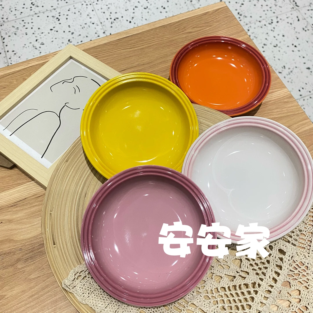 安安家●可爱精美陶瓷宠物碗餐前盘简约韩式釉下彩猫碗猫咪餐盘