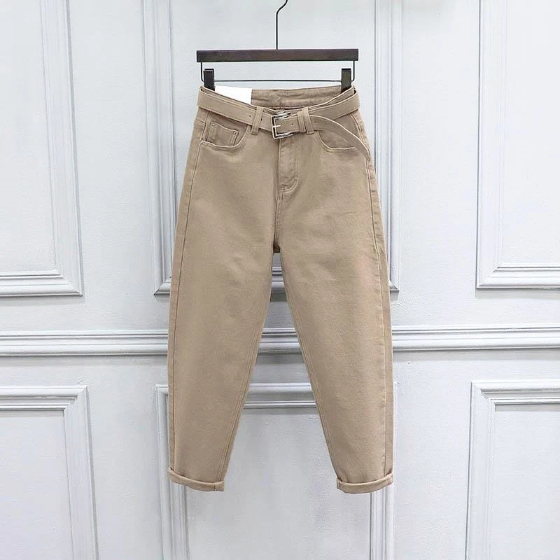 奶油卡显瘦薄款哈伦牛仔裤女新款2024夏天高腰小脚百搭弹力萝卜裤
