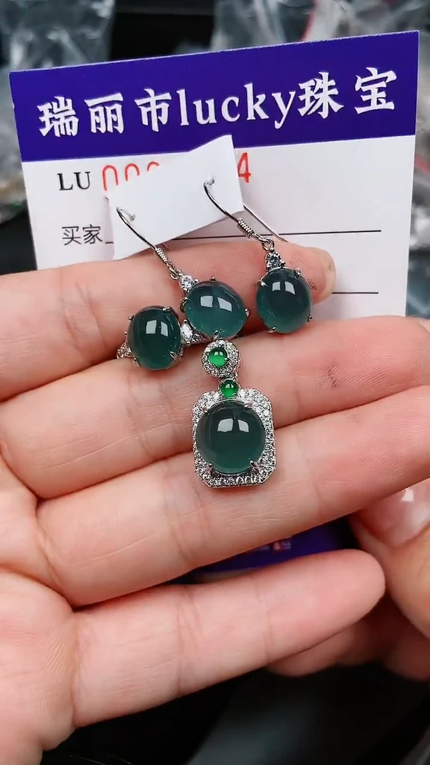 【闪购商品】翡翠颈饰银S925镶嵌1384