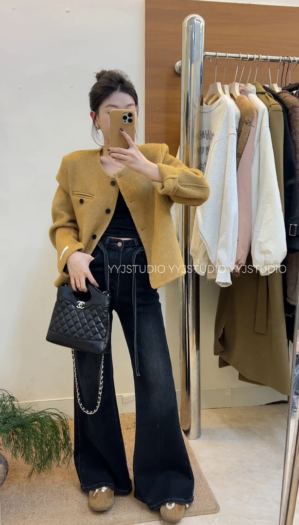 伊伊家·双面羊绒大衣小香风外套