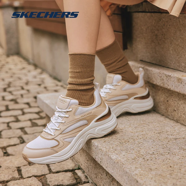Skechers斯凯奇女鞋秋季舒适百搭防滑减震休闲厚底复古时尚运动鞋