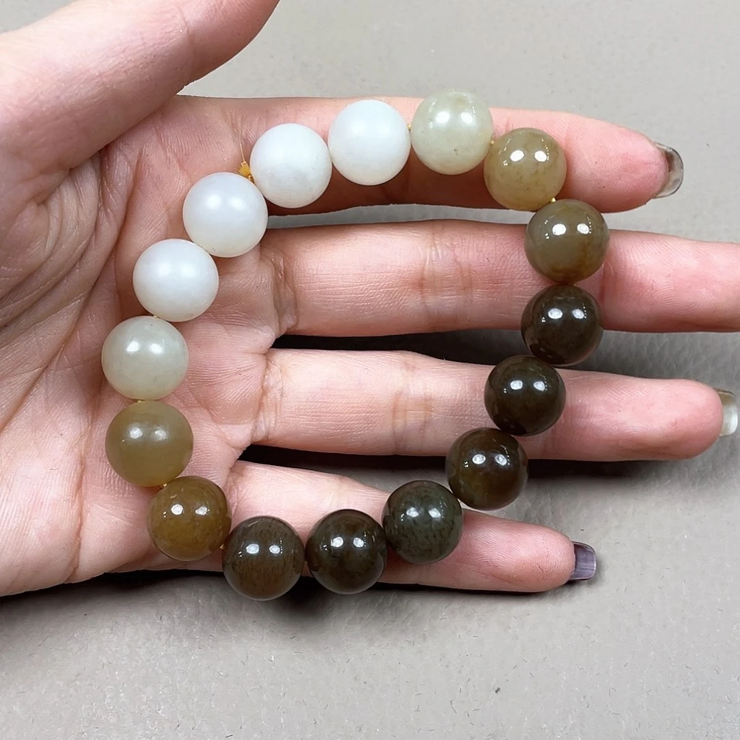 和田玉手链未镶嵌财****珠