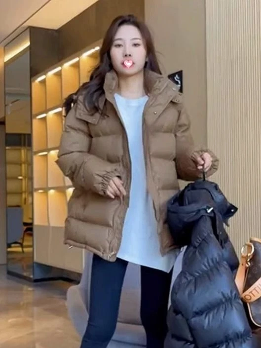羽绒服女士女款秋年韩版宽松连帽短款衣加厚休闲袄外套