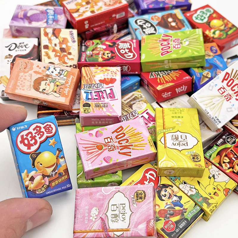 迷你饼干微缩食玩便利店儿童仿真小瓶子小摆件新型diy配件 木制品