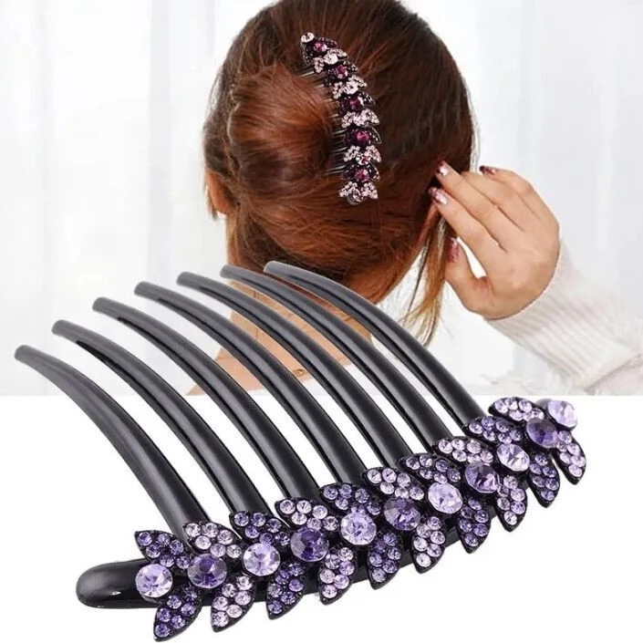 无金属亚克力/树脂发饰枫叶插梳发梳盘发卡子发夹成人妈妈发卡子