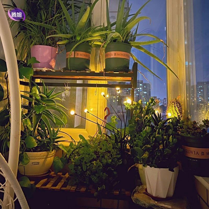 太阳能萤火虫灯6头户外庭院装饰景观灯别墅花园阳台防水8头星星灯