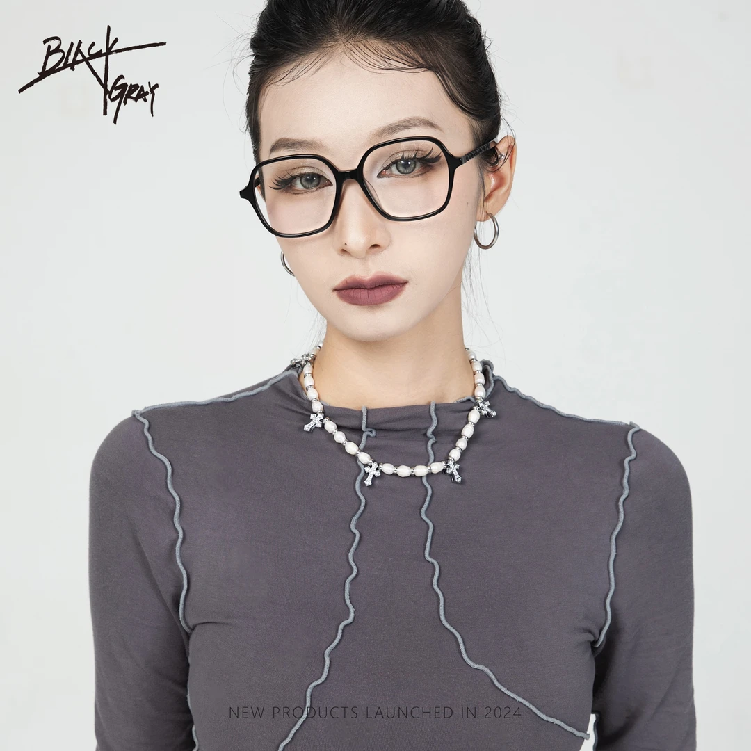 BLACKGRAY光学镜超轻板材编织慵懒感ins风素颜
