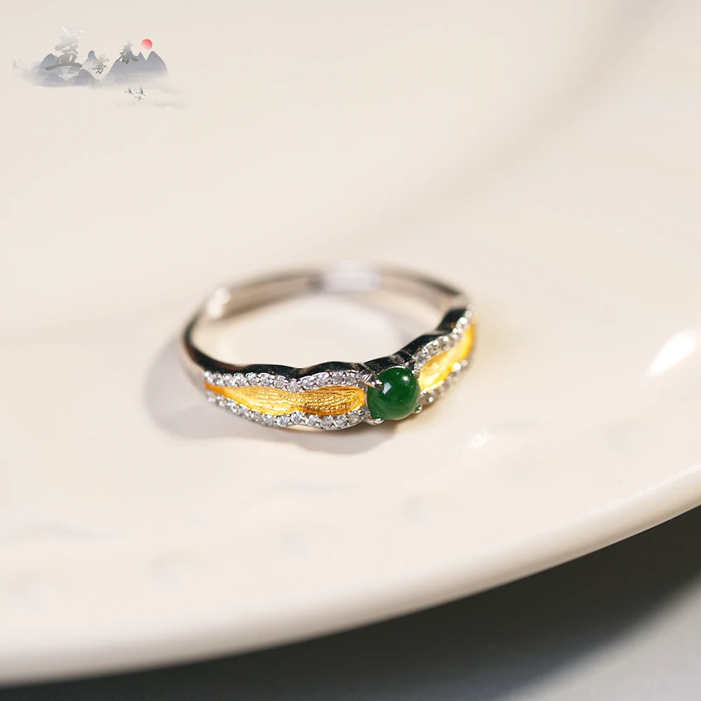 碧玉戒指国风小众气质百搭