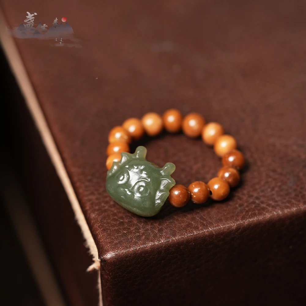 库克戒指龙宝宝国风小众简约吉祥禅意简约气质 小众中式木带宝