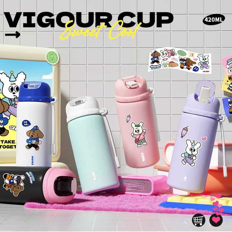 可爱保温杯小巧便携保温杯高颜值女生吸管杯不锈钢学生保温杯子