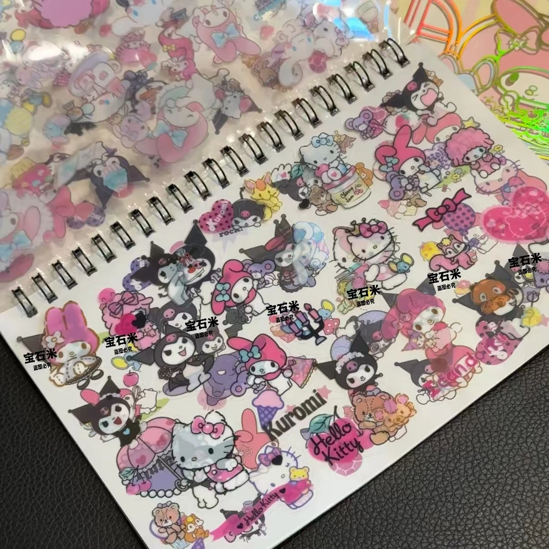 三丽鸥贴纸卡通库洛米美乐蒂咕卡本可爱女孩加厚卡通手账本