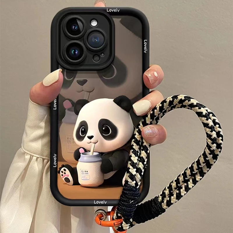 网红熊猫苹果iPhone华为荣耀OPPO小米VIVO相框精孔全包防摔手机壳