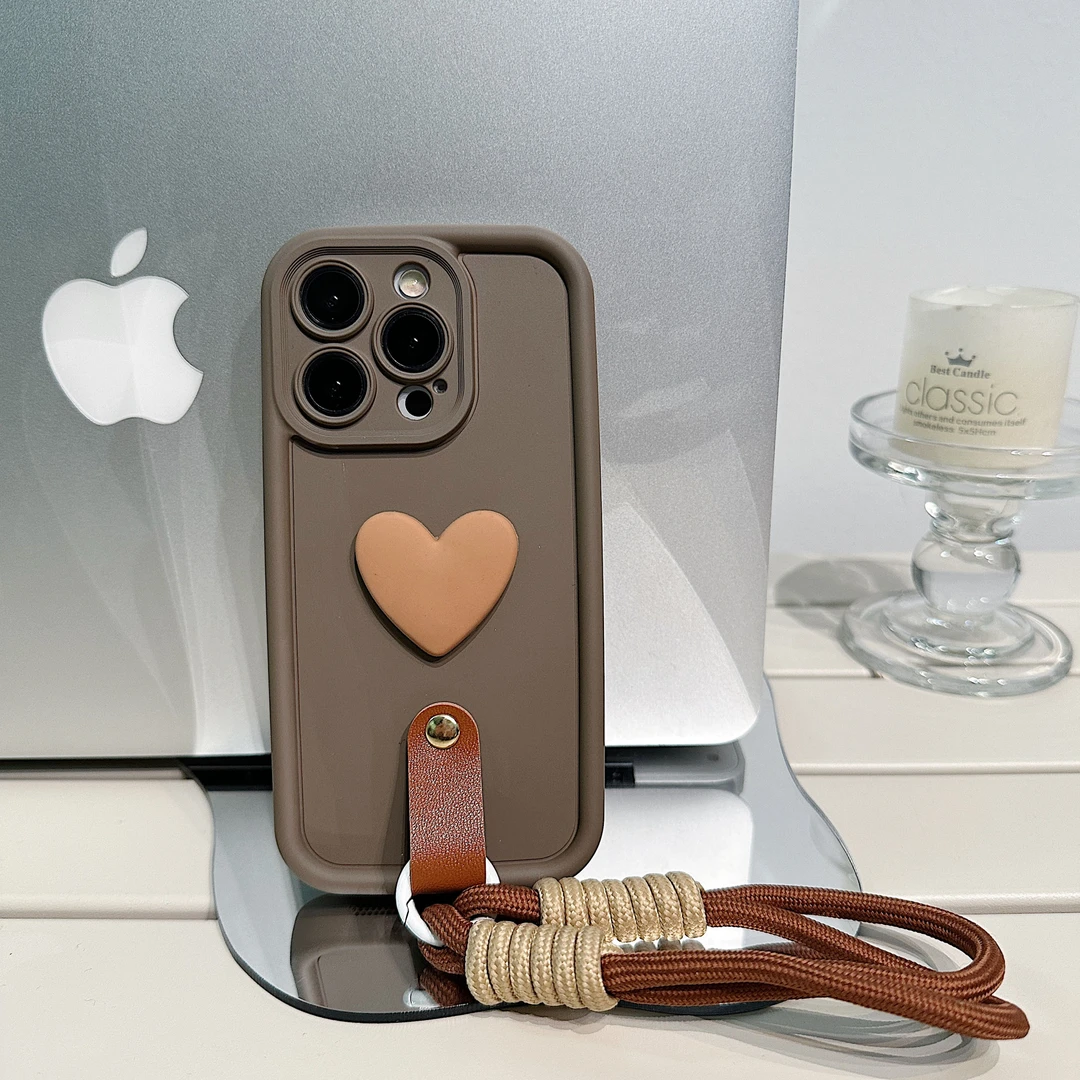 ins爱心挂件苹果13华为OPPO小米vivo相框精孔防摔iPhone14手机壳
