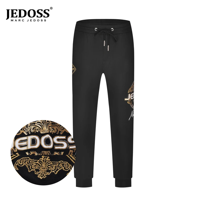 JEDOSS/爵迪斯潮流夏季新款烫金烫钻轻奢九分休闲裤薄630