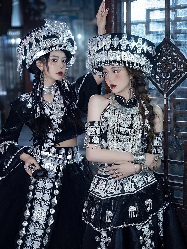 苗族苗疆少女服装土家族云南丽江少数民族风服饰影楼拍照摄影旅拍