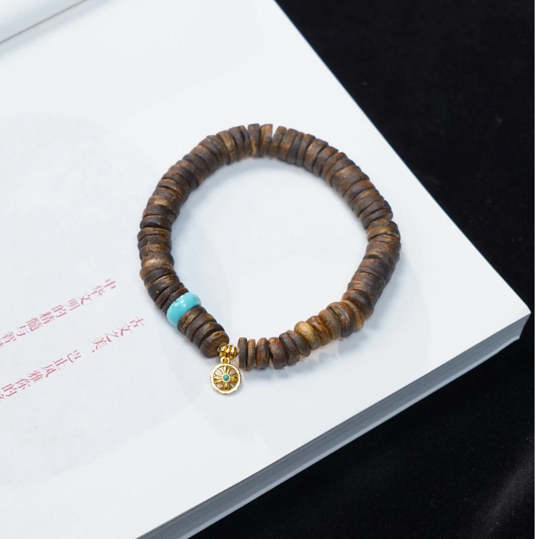 TR037 天然莺歌绿奇楠沉香药片随形男女手串正宗沉香手串