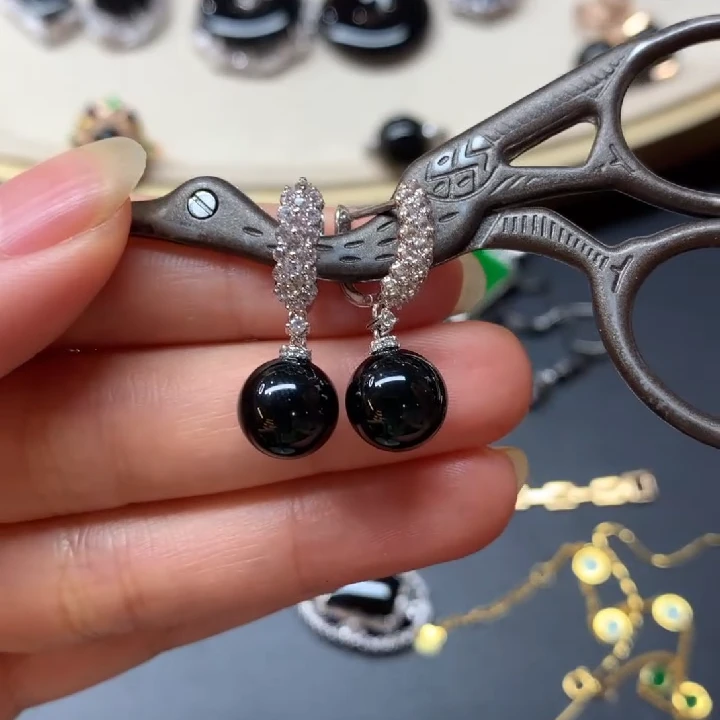 【一菲臻选】18K金镶嵌翡翠圆珠耳饰GJ20|CMC4