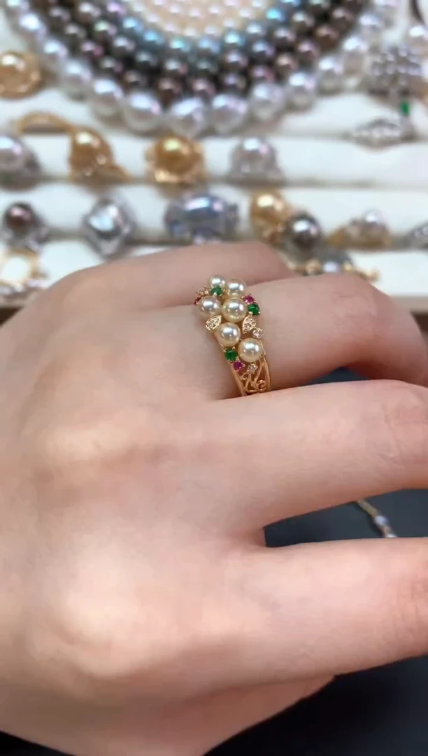 【闪购商品】海水珍珠戒指18K金镶嵌C31|3980