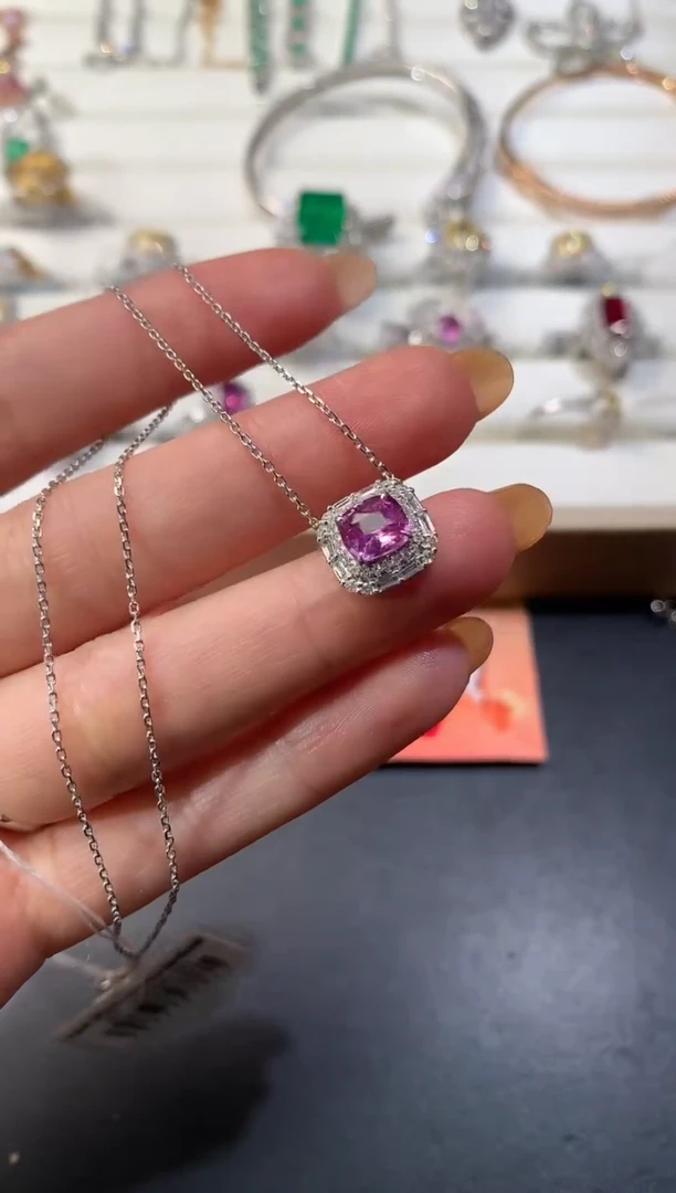 【闪购商品】彩色蓝宝石套链18K金镶嵌E227|11800