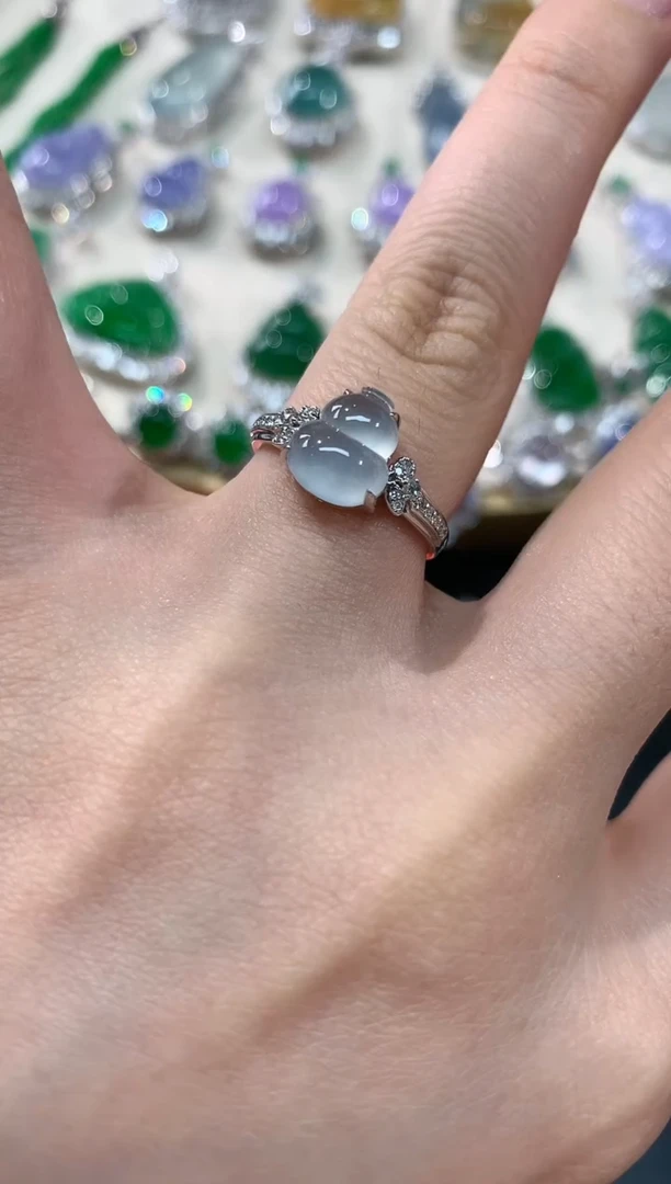 【闪购商品】翡翠戒指18K金镶嵌戒指A184|5200