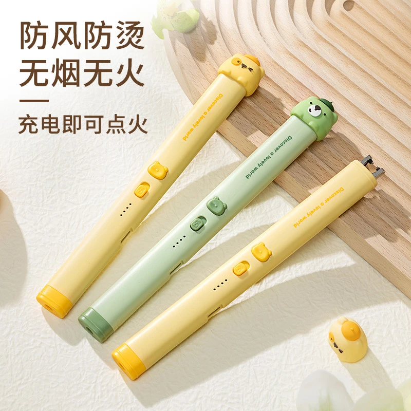 香薰蜡烛点火器电子脉冲充电款煤气燃气灶加长点火棒打火机长手柄