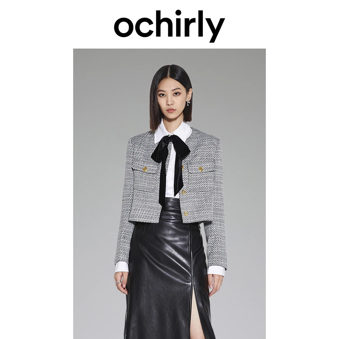 ochirly新CE风金丝纱小香风外套千金雅丹风格雷系1TZ3042230