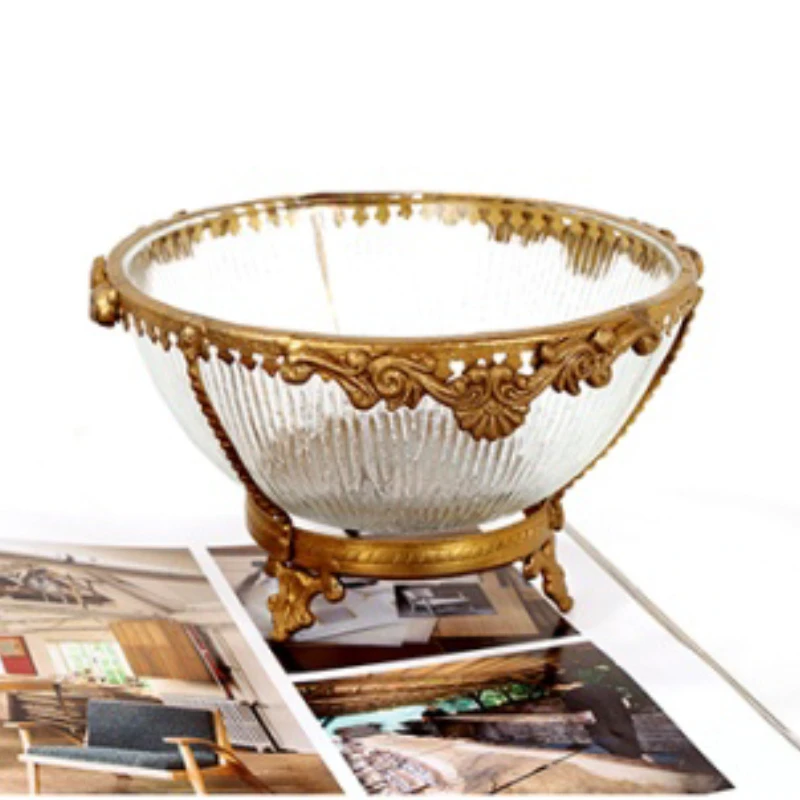 DOOLANS/朵兰舍印度进口艺术轻奢黄铜配玻璃小果碗果盘