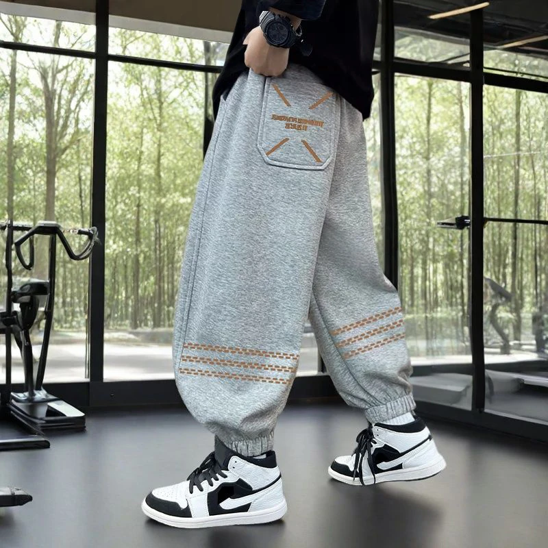 男童春秋裤子10-15岁潮牌宽松运动卫裤爆款2025新款男孩休闲长裤8