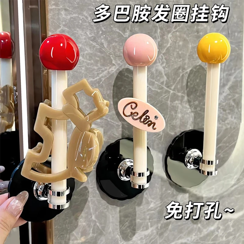 多巴胺发圈挂钩壁挂免打孔置物架发夹首饰洗脸发箍头绳收纳盒挂钩