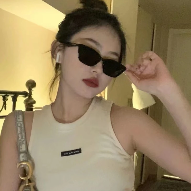 网红街拍猫眼墨镜女潮ins超A嘻哈扮酷辣妹眼镜个性小框太阳镜男
