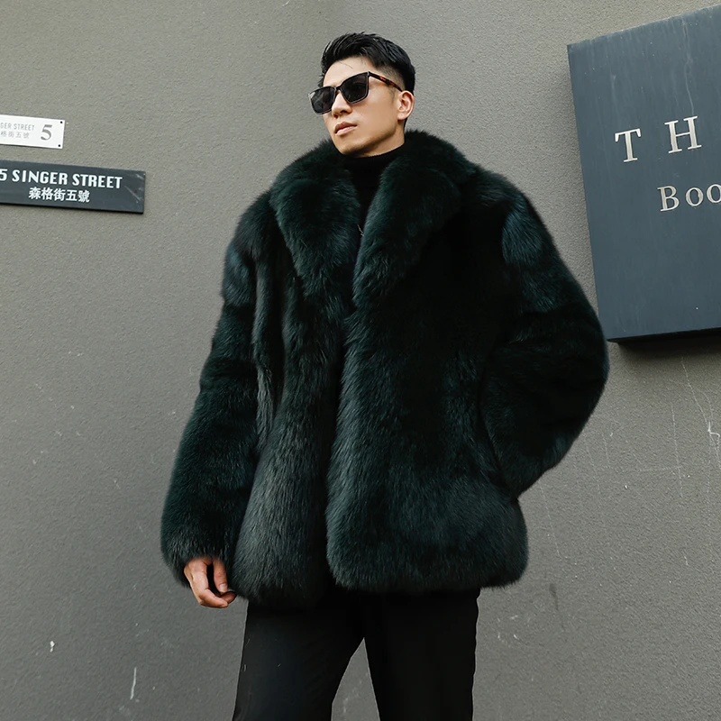 男外套冬季新款皮毛一体海宁真皮真毛大衣秋冬翻领休闲时尚宽松