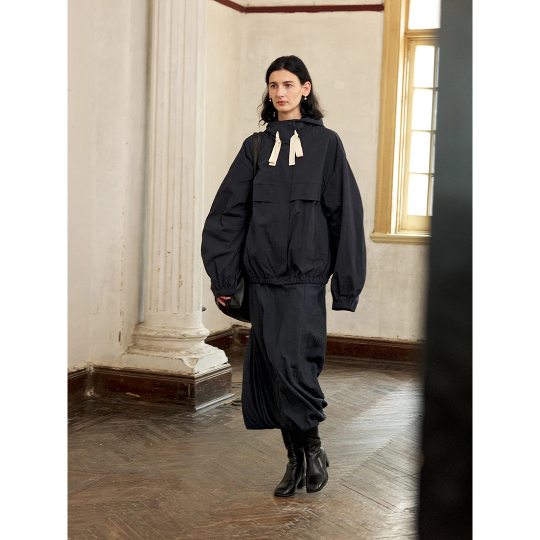 Rewear Collection 21 棉锦混纺肌理复古休闲连帽夹克外套秋11101