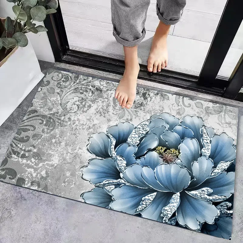 硅藻泥速干地垫浴室卫生间门口吸水防滑脚垫家用厕所入户门口地毯