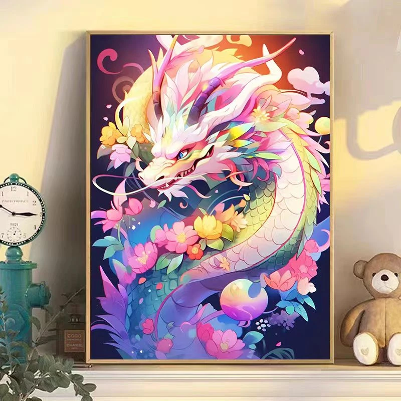 蒙娜丽莎皇室雍龙华贵十字绣2024新款线绣客厅小幅玄简单