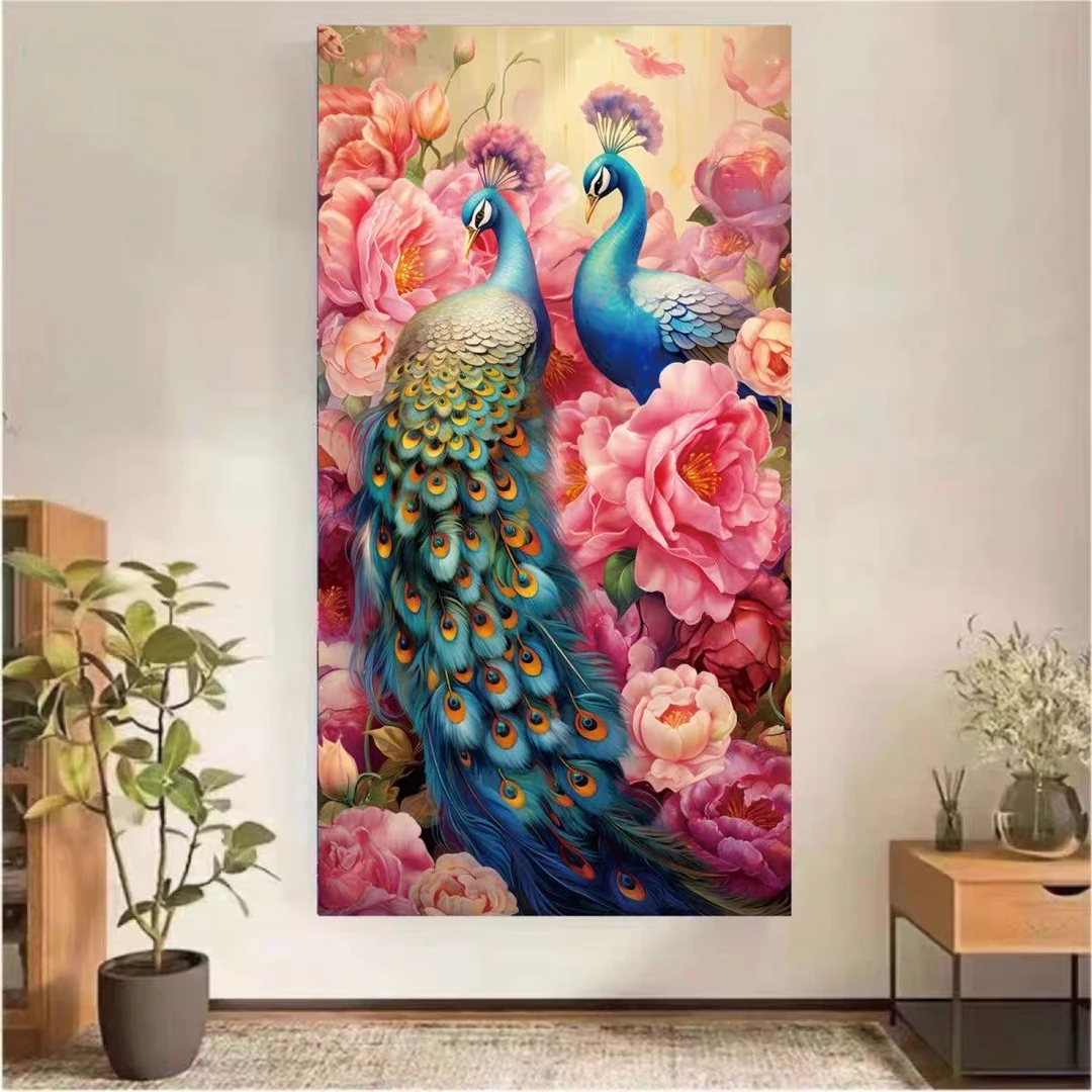 雀灵百花带钻2024新款十字绣大格客厅玄关