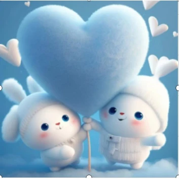 2023新款心心相印兔-大格银丝布60*60