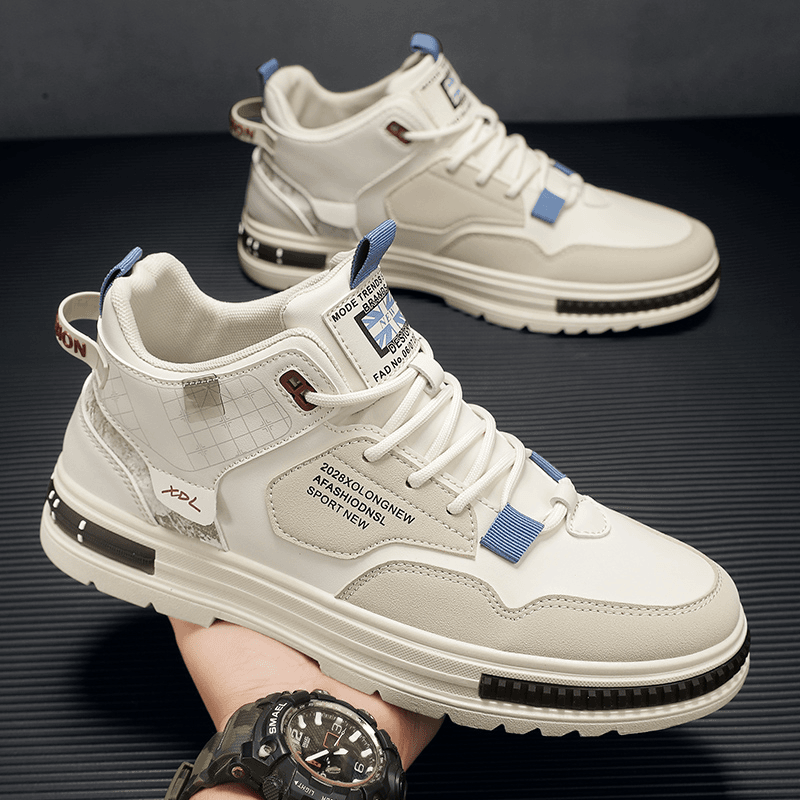 马丁靴男鞋2024新款百搭休闲运动板鞋男士英伦耐磨皮面工装鞋