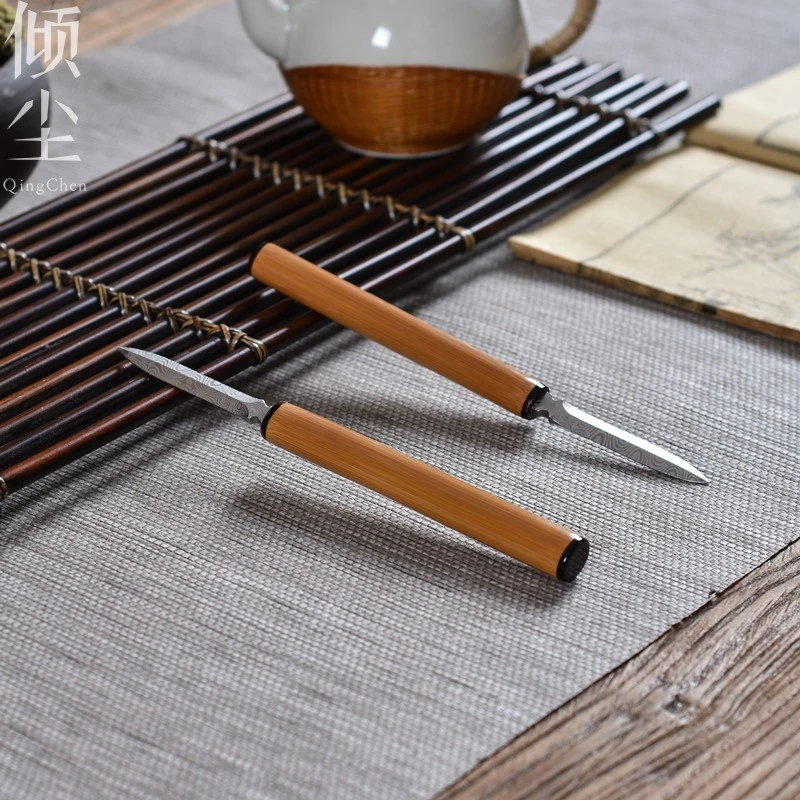 静定 玉竹茶刀 实心竹茶锥 撬茶饼开茶器老玉竹普洱茶刀竹制光滑