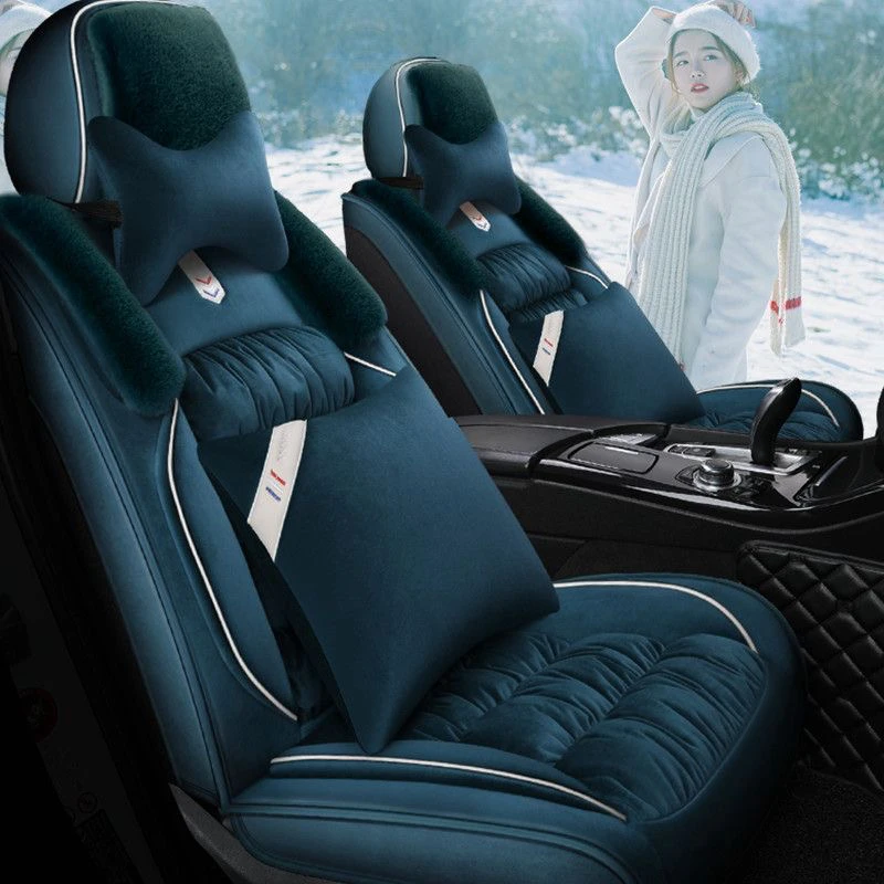 冬季汽车坐垫毛绒全包围座椅垫2022新款秋冬毛垫加厚保暖羽绒座套