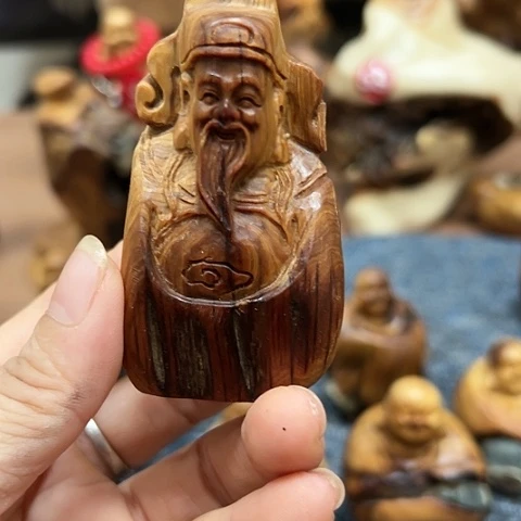 木太行崖柏手把摆件