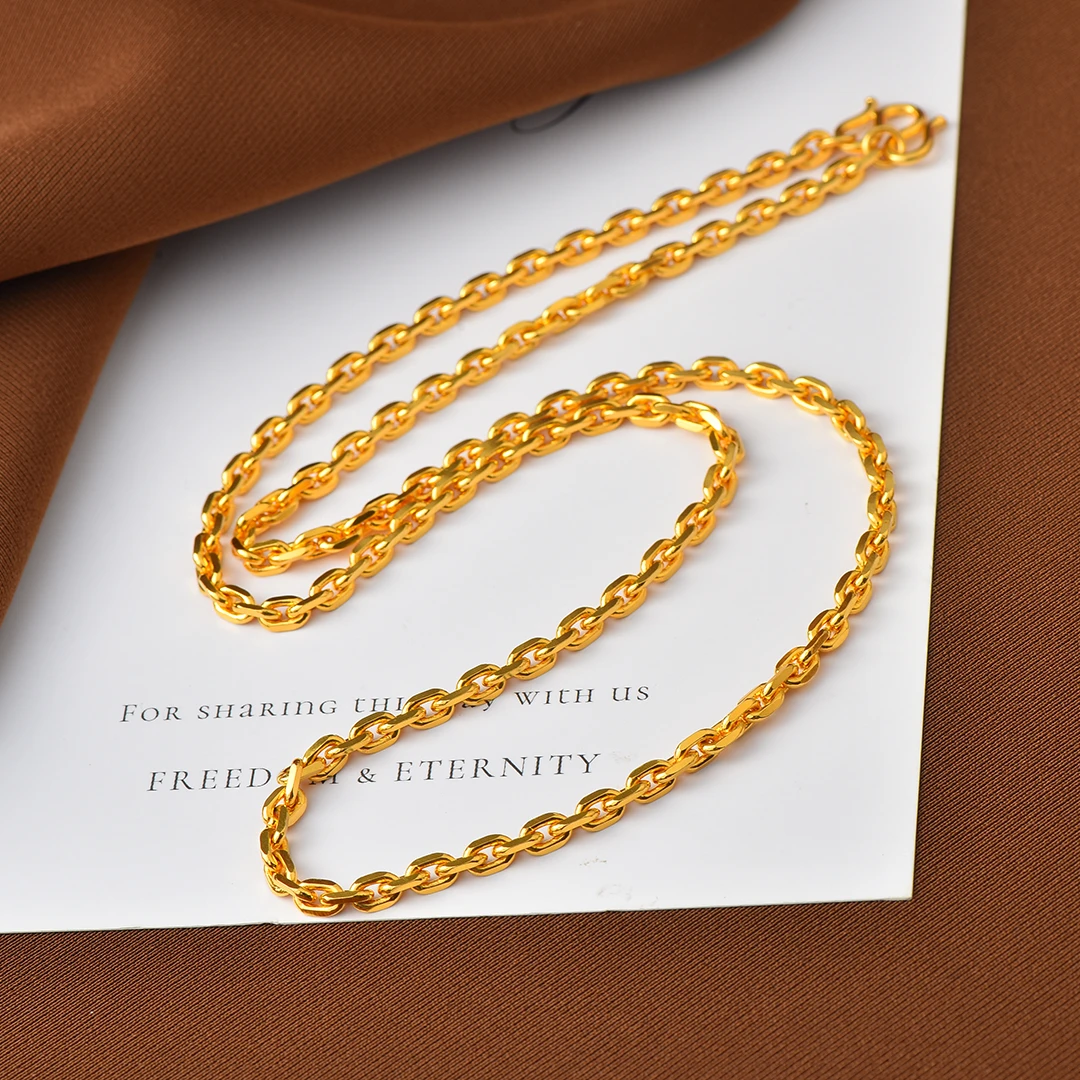 链子足银 【蜜夫人】金包足银卡家项链十字男士时尚搭霸气素链中古