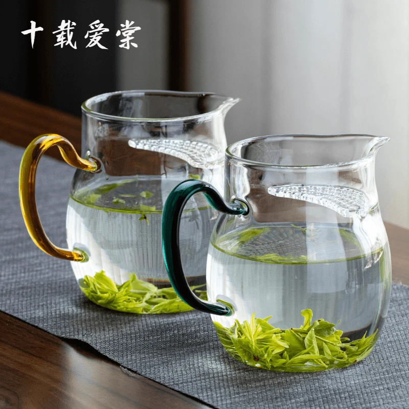十载爱棠公道杯高硼硅玻璃耐热自带过滤月牙公杯大容量茶海分茶器