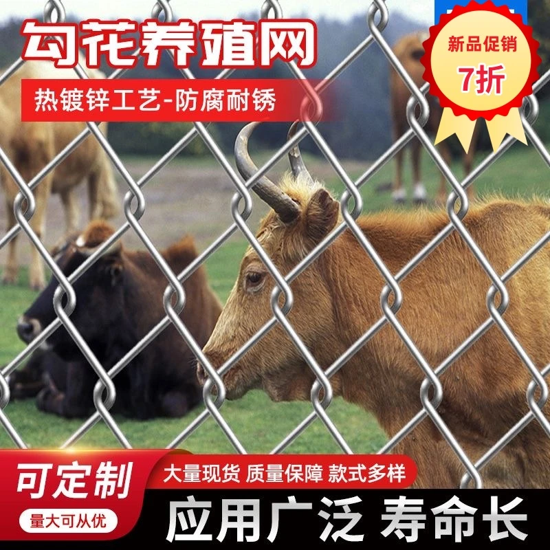 镀锌铁丝网护栏网勾花网户外养殖羊牛猪钢丝网果园围栏隔离防护网