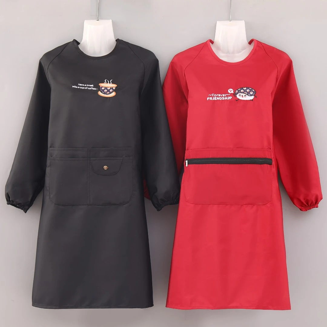 防水防油围裙新款厨房工作服大人洋气时尚小清新做饭上班家用