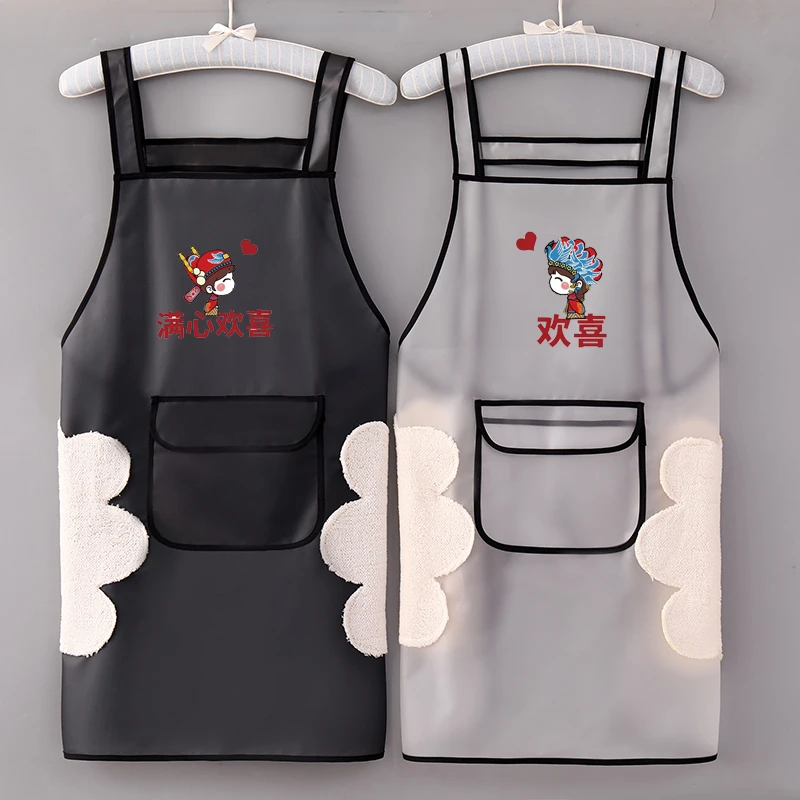 防水防油家用定制印字喜庆过年厨房饭店网红爆款洋气围裙可爱卡通