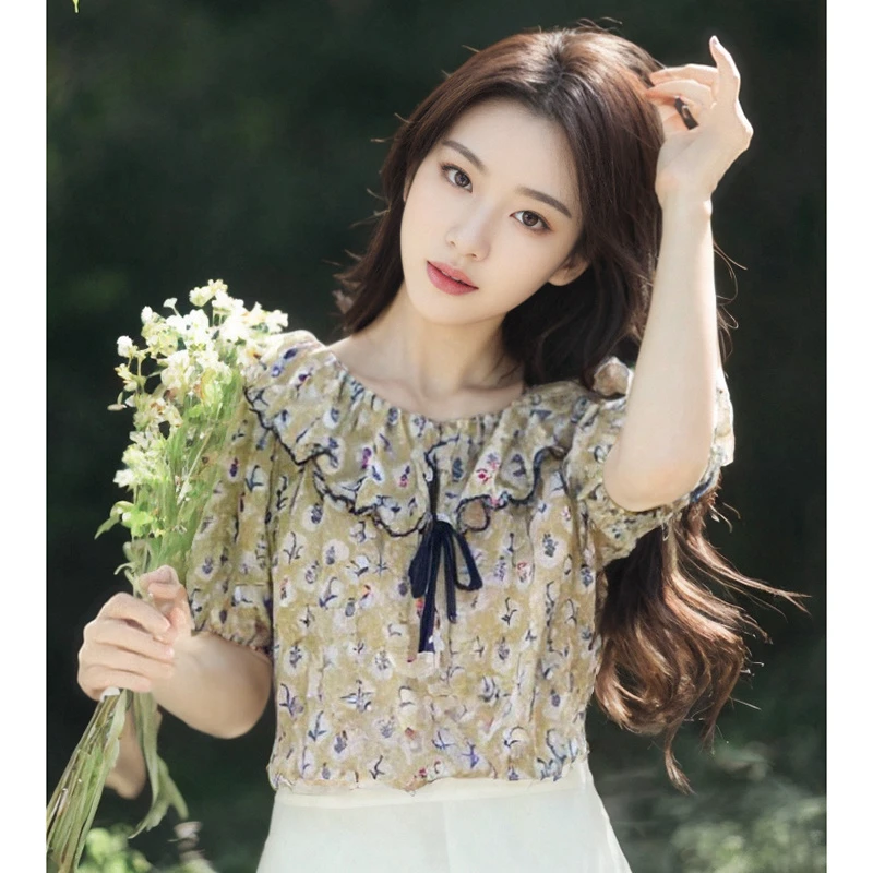 36551【邱系列】小众碎花衬衫QM9262