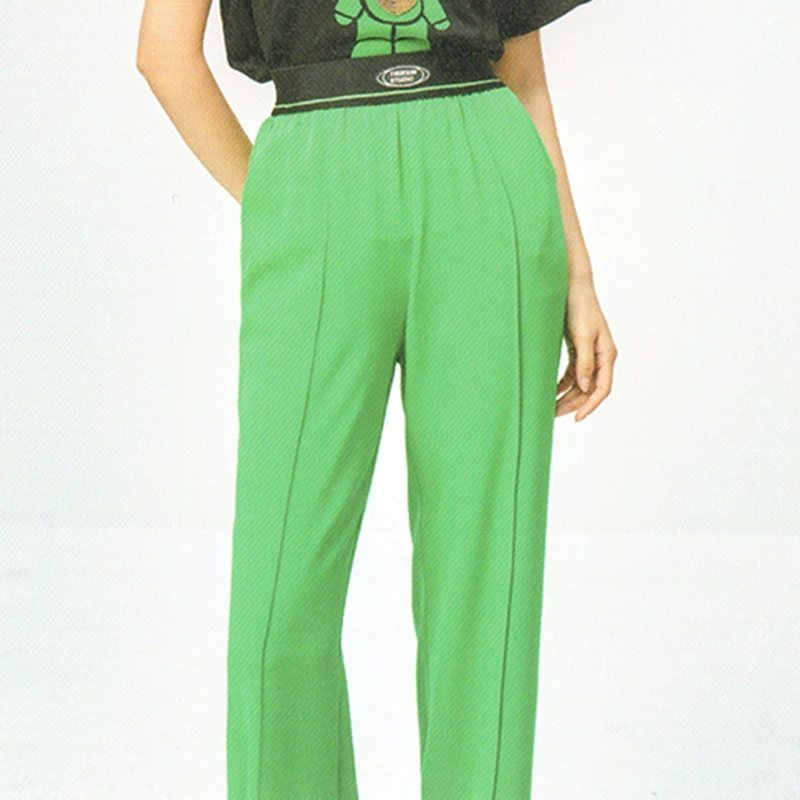 350401【羽系列】高腰直筒修身休闲裤232K196